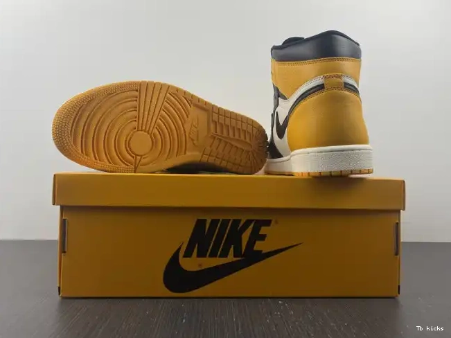 Cheap TBK Yellow Air OG 1 High 555088-711 Toe Jordan 0602